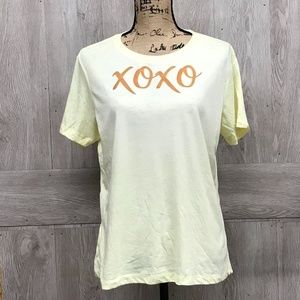 XOXO Holographic Yellow Short Sleeve Tee BB381